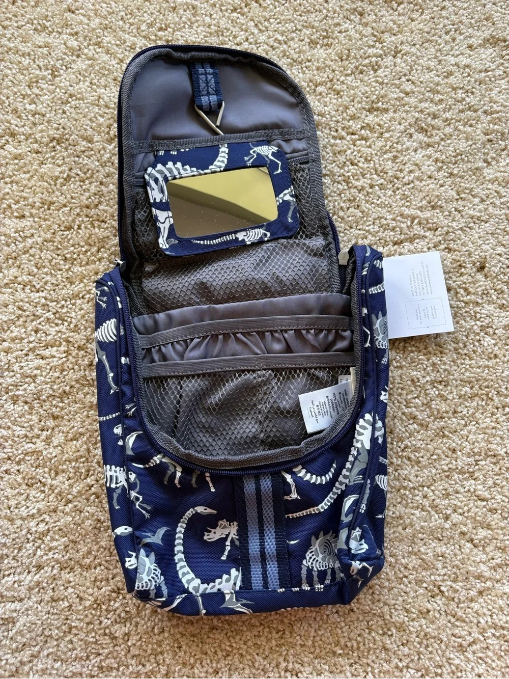 Pottery Barn Kids GLOW IN THE DARK Dino Dinosaur Toiletry Bag Luggage Sleepover